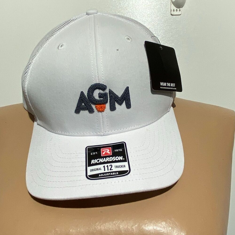 Richardson Sports White AGM Richardson Original 112 Trucker Hat Adjustable NWT‎